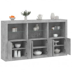 Sonata H Сайдборд с LED светлини, бетонно сив, 181,5x37x100 см - Corpuri, vitrine, biblioteci modulare
