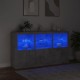 Sonata H Сайдборд с LED светлини, бетонно сив, 181,5x37x100 см