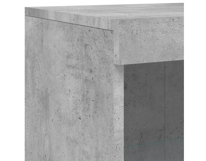 Sonata H Сайдборд с LED светлини, бетонно сив, 181,5x37x100 см