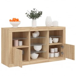 Sonata H Сайдборд с LED светлини, сонома дъб, 123x37x67 см - Corpuri, vitrine, biblioteci modulare