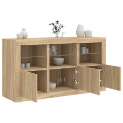 Sonata H Сайдборд с LED светлини, сонома дъб, 123x37x67 см - Corpuri, vitrine, biblioteci modulare