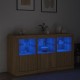 Sonata H Сайдборд с LED светлини, сонома дъб, 123x37x67 см