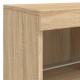 Sonata H Сайдборд с LED светлини, сонома дъб, 123x37x67 см