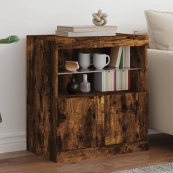 Sonata H Сайдборд с LED светлини, oпушен дъб, 60x37x67 см - Corpuri, vitrine, biblioteci modulare