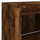 Sonata H Сайдборд с LED светлини, oпушен дъб, 81x37x67 см