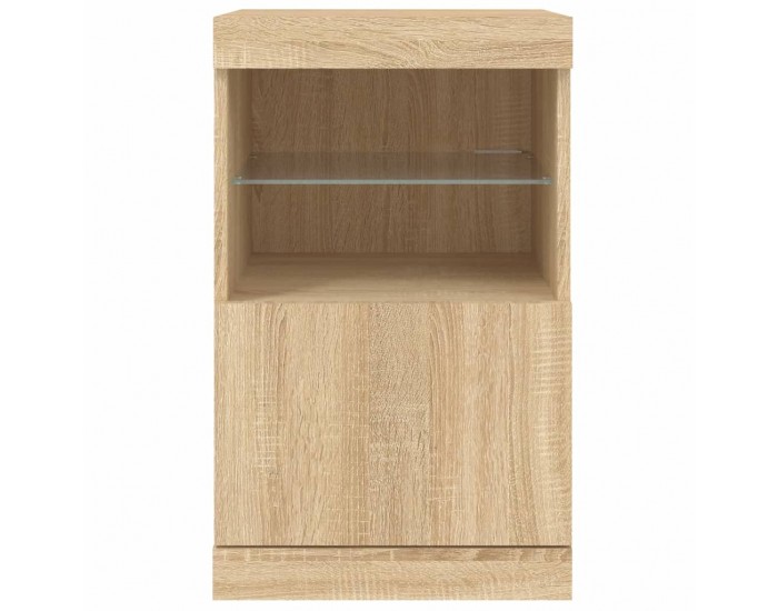 Sonata H Сайдборд с LED светлини, сонома дъб, 41x37x67 см