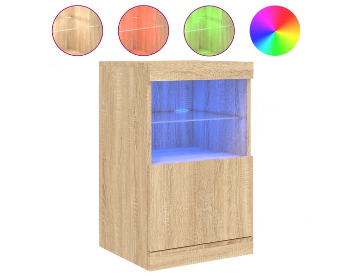Sonata H Сайдборд с LED светлини, сонома дъб, 41x37x67 см