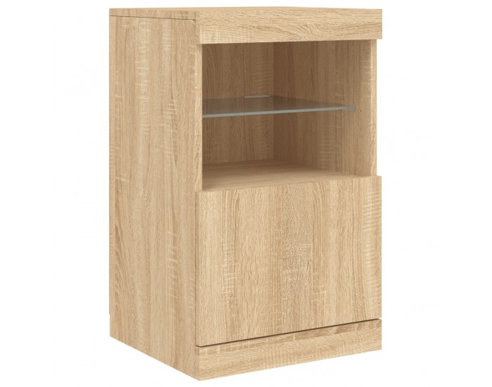 Sonata H Сайдборд с LED светлини, сонома дъб, 41x37x67 см