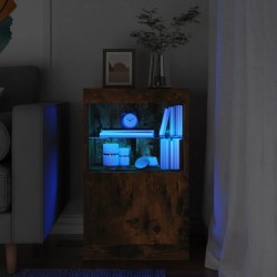 Sonata H Сайдборд с LED светлини, oпушен дъб, 41x37x67 см - Corpuri, vitrine, biblioteci modulare