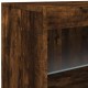 Sonata H Сайдборд с LED светлини, oпушен дъб, 41x37x67 см