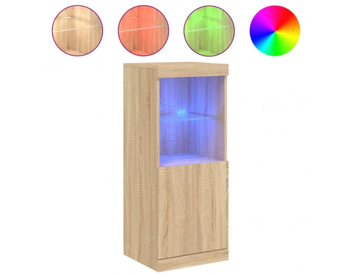Sonata H Сайдборд с LED светлини, сонома дъб, 41x37x100 см
