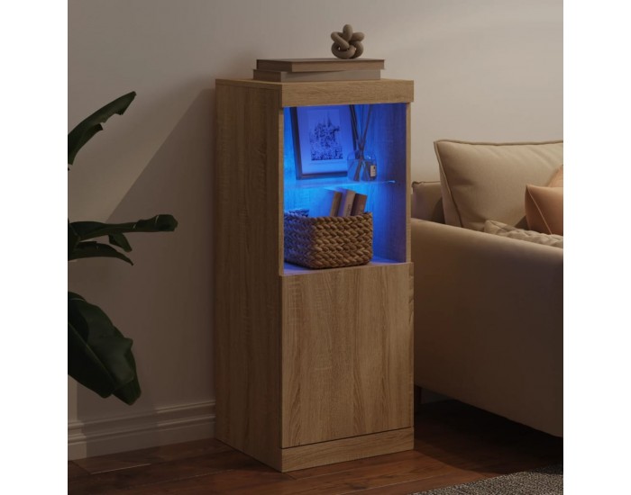 Sonata H Сайдборд с LED светлини, сонома дъб, 41x37x100 см