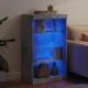 Sonata H Сайдборд с LED светлини, бетонно сив, 60,5x37x100 см