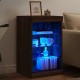 Sonata H Сайдборд с LED светлини, кафяв дъб, 41x37x67 см