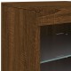 Sonata H Сайдборд с LED светлини, кафяв дъб, 41x37x67 см