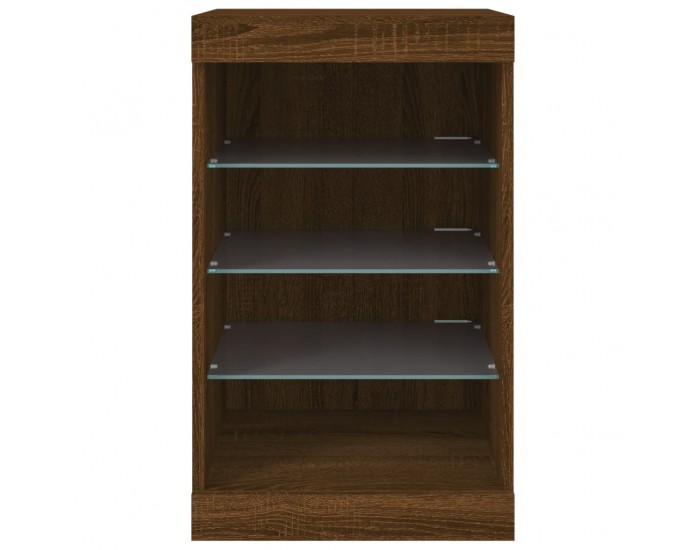 Sonata H Сайдборд с LED светлини, кафяв дъб, 41x37x67 см