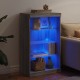 Sonata H Сайдборд с LED светлини, сив сонома, 60,5x37x100 см