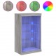 Sonata H Сайдборд с LED светлини, сив сонома, 60,5x37x100 см