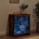 Sonata H Сайдборд с LED светлини, oпушен дъб, 60,5x37x67 см