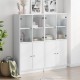 Sonata H Библиотека с врати бяла 136x37x142 см инженерно дърво