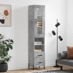Sonata H Висок шкаф, бетонно сив, 34,5x34x180 см, инженерно дърво - Living