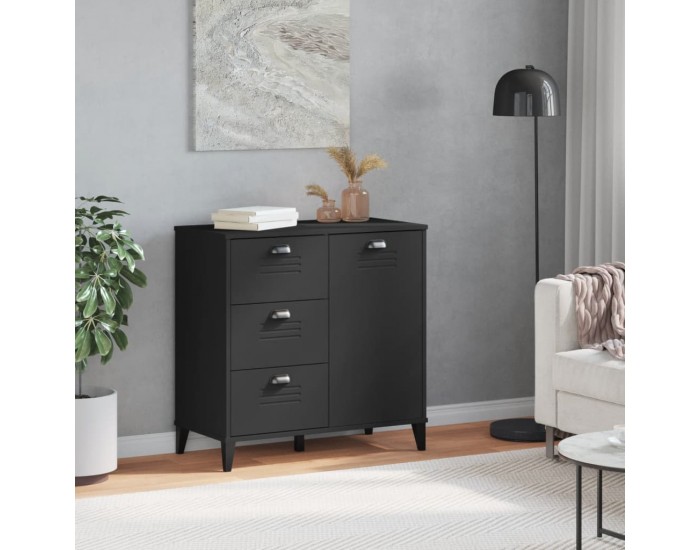 Sonata H Сайдборд VIKEN, черен, 80x40x80 см, инженерно дърво