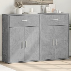 Sonata H Сайдборди, 2 бр, бетонно сиви, 60x30x84 см, инженерно дърво - Corpuri, vitrine, biblioteci modulare