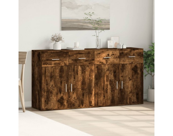Sonata H Сайдборди, 2 бр, опушен дъб, 79x38x80 см, инженерно дърво