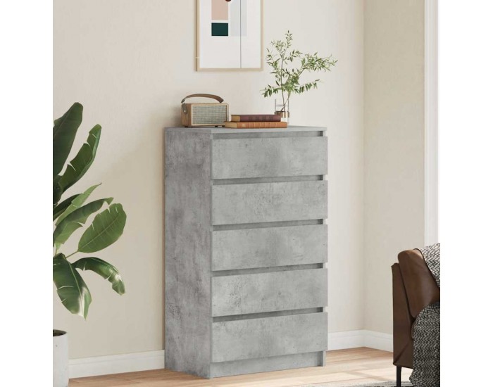 Sonata H Скрин с чекмеджета, бетонно сив, 60x36x103 см, инженерно дърво