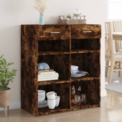 Sonata H Сайдборд, опушен дъб, 80x42,5x93 см, инженерно дърво - Corpuri, vitrine, biblioteci modulare