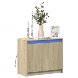 Sonata H Сайдборд с LED, дъб сонома, 72x34x61 см, инженерно дърво - Corpuri, vitrine, biblioteci modulare