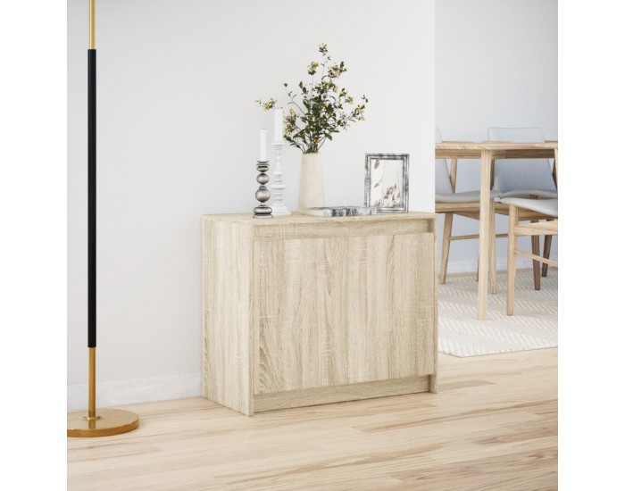 Sonata H Сайдборд с LED, дъб сонома, 72x34x61 см, инженерно дърво