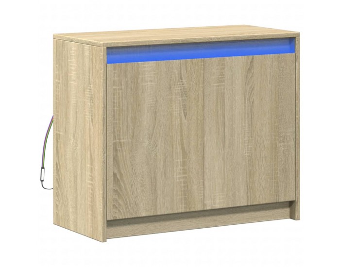 Sonata H Сайдборд с LED, дъб сонома, 72x34x61 см, инженерно дърво