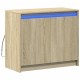Sonata H Сайдборд с LED, дъб сонома, 72x34x61 см, инженерно дърво