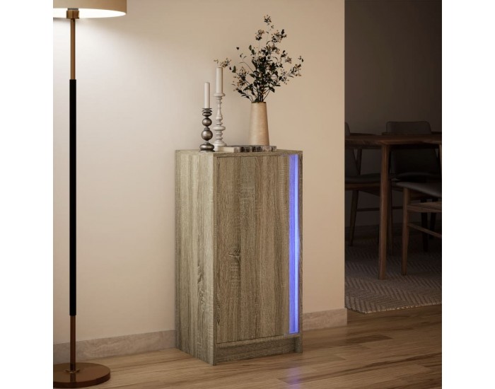 Sonata H Сайдборд с LED, дъб сонома, 42,5x34x85 см, инженерно дърво