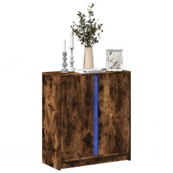 Sonata H Сайдборд с LED, опушен дъб, 77x34x85 см, инженерно дърво - Corpuri, vitrine, biblioteci modulare