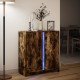Sonata H Сайдборд с LED, опушен дъб, 77x34x85 см, инженерно дърво