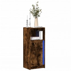 Sonata H Сайдборд с LED, опушен дъб, 42,5x34x100 см, инженерно дърво - Corpuri, vitrine, biblioteci modulare