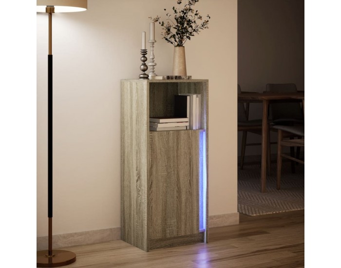 Sonata H Сайдборд с LED, дъб сонома, 42,5x34x100 см, инженерно дърво