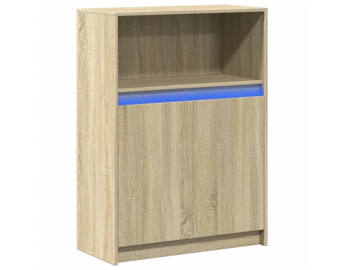 Sonata H Сайдборд с LED, дъб сонома, 72x34x100 см, инженерно дърво