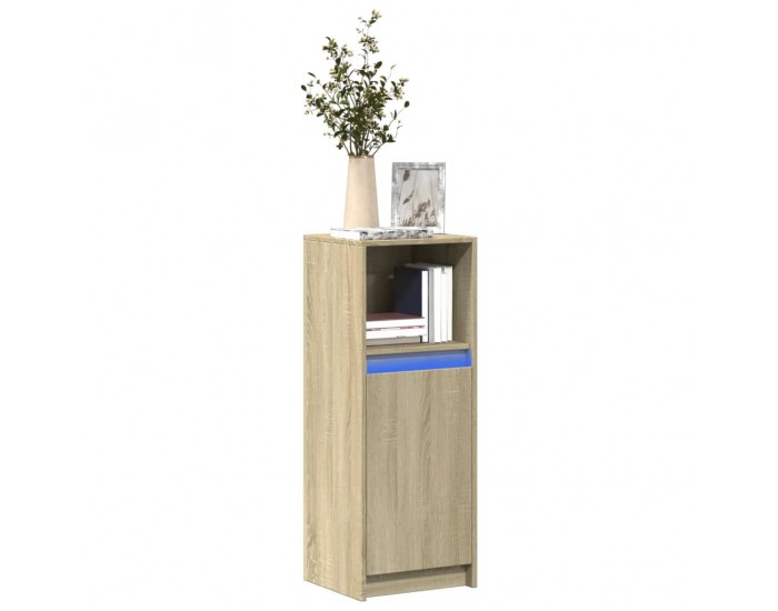 Sonata H Сайдборд с LED, дъб сонома, 38x34x100 см, инженерно дърво