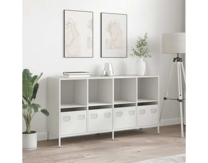 Sonata H Бюфет, бял, 135x39x73,5 см, студеновалцувана стомана