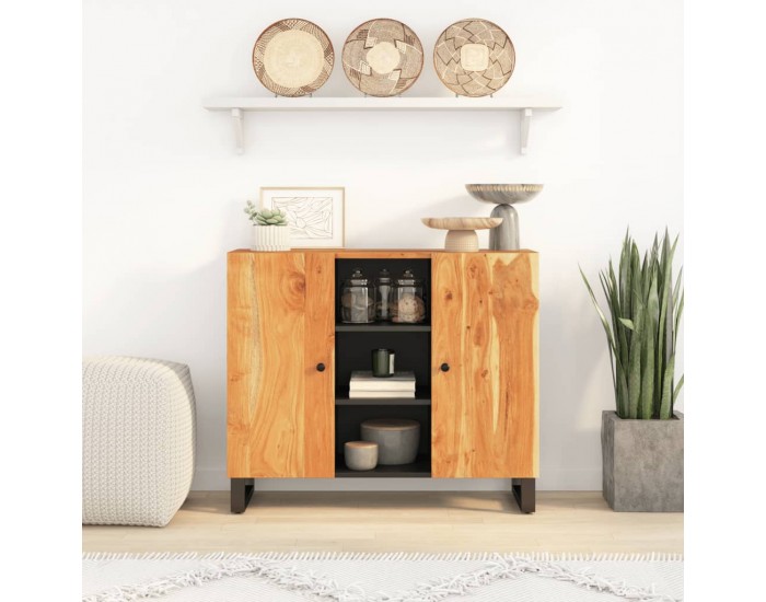 Sonata H Сайдборд с 2 врати, 90x33x75 см, акациево дърво масив