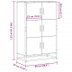 Sonata H Висок шкаф, черен, 68x35x106,5 см, инженерно дърво и метал