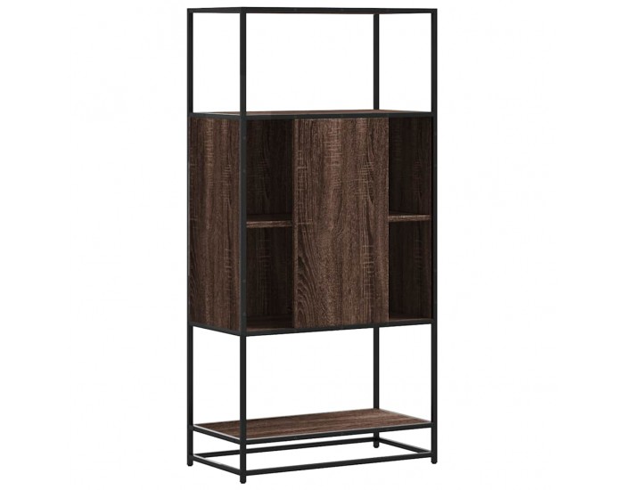 Sonata H Висока етажерка Кафяв дъб 68x35x139 cm Обработено дърво и метал