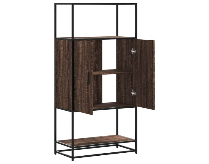 Sonata H Висока етажерка Кафяв дъб 68x35x139 cm Обработено дърво и метал