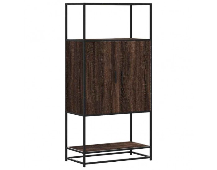Sonata H Висока етажерка Кафяв дъб 68x35x139 cm Обработено дърво и метал