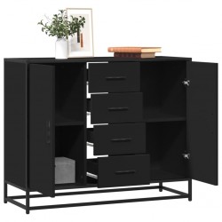 Sonata H Сайдборд, черен, 92x35x76 см, инженерно дърво - Corpuri, vitrine, biblioteci modulare
