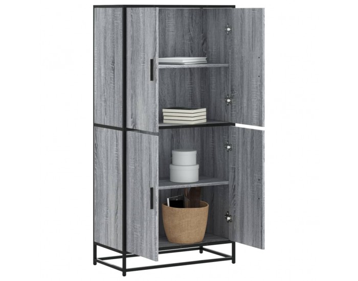 Sonata H Висока дъска Grey Sonoma 68x35x139 cm Инженерна дървесина