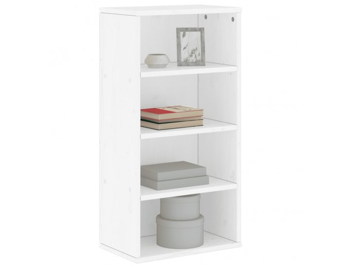 Sonata H Страничен шкаф ODDA White 40x24x79 cm Масивна дървесина Бор